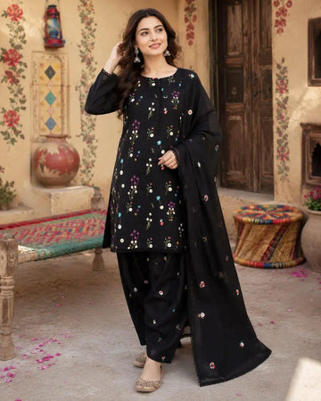 Aneelaz 3 Pcs Embroidered Lawn Dress