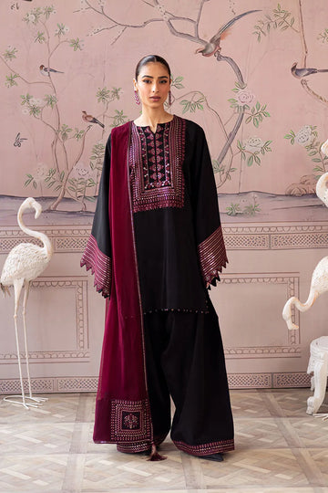 Charizma|3Piece Embroidered Suit With Ready To Wear Shawl