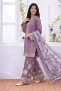 Lilac Luxe 3-Piece Embroidered Suit – Elegant Casual & Formal Wear ⭐ Zehra Studio