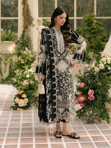 Motifz Jet Black 3 Piece Luxury Embroidered Suit