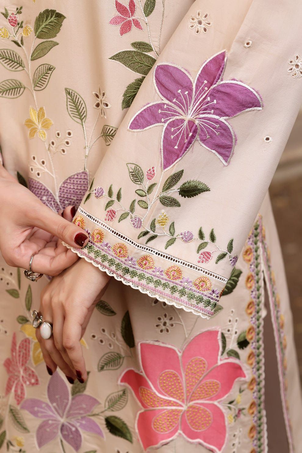 ANEELA'S 3PCS EMBROIDERY SUIT UNSTITCHED