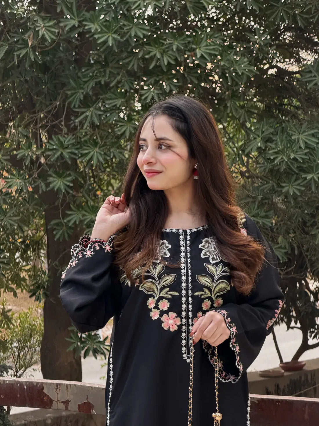 Umza Jet Black 2 Piece Embroidered Luxury Suit