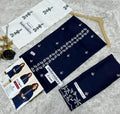 NOIR GULZAR EMBROIDERED SUIT(DARK BLUE) Zehra Studio