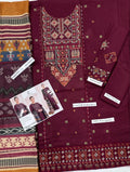 SAPPHIRE Airjet LAWN 9070WITH DIGITAL PRINT VOIL DOBBY DUPATTA (Dark Mehroon) Zehra Studio